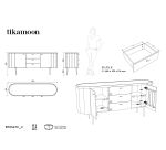 Buffet en palissandre massif et marbre L 175 cm Jade