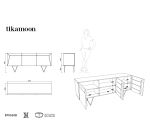 Buffet en palissandre massif L 175 cm Metric