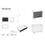 Commode de rangement en chêne massif et cannage Come