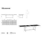 Table de jardin Capri en acacia massif, rectangulaire à rallonges 100 x 300 cm