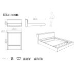 Lit en bois de teck Flat H 80 x L 166 x P 229 cm