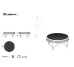 Table basse en tiges de rotin Zita H 40 x L 90 x P 90 cm