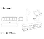 Meuble TV Patio en teck massif L 200 cm