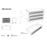 Commode en orme massif et cannage Luis