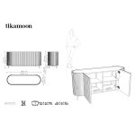 Buffet en bois de mindi Lou H 71 x L 150 x P 45 cm
