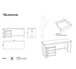 Bureau en bois de teck L 160 cm Edene avec caisson de rangement