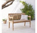 Banc Marceau en teck massif recyclé, largeur 120 cm