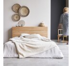 Tête de lit avec rangements en bois de teck Bertie H 80 x L 166 x P 25 cm