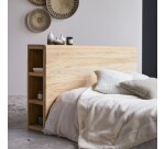 Tête de lit avec rangements en bois de teck Bertie H 80 x L 166 x P 25 cm