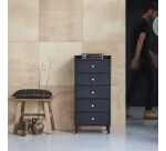 Chiffonnier Anika en métal noir