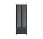 Vitrine haute Emil en métal H 212 cm, noir
