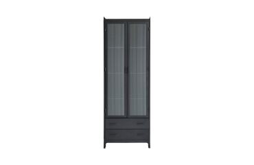 Vitrine haute Emil en métal H 212 cm, noir