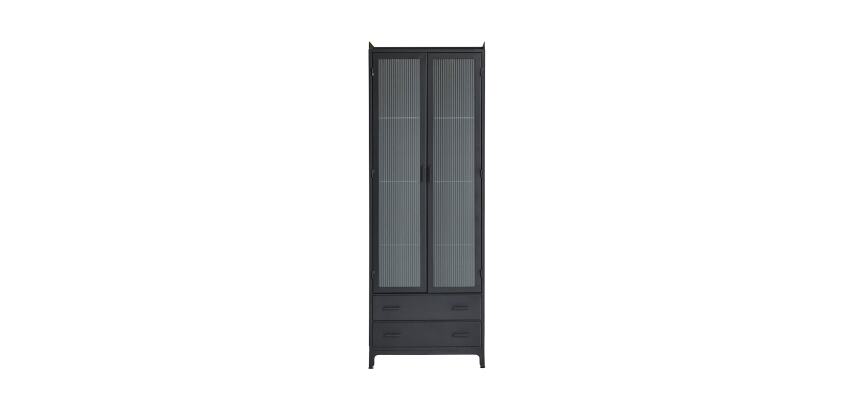 Vitrine haute Emil en métal H 212 cm, noir