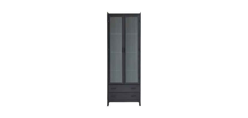 Vitrine haute Emil en métal H 212 cm, noir