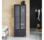 Vitrine haute Emil en métal H 212 cm, noir