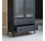 Vitrine haute Emil en métal H 212 cm, noir