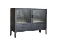 Vitrine basse Emil en métal H 90 cm, noir