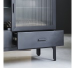 Vitrine basse Emil en métal H 90 cm, noir