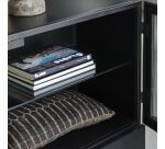 Vitrine basse Emil en métal H 90 cm, noir