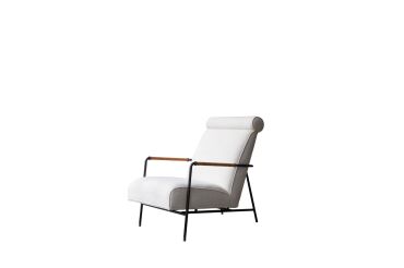 Fauteuil Taha en tissu blanc
