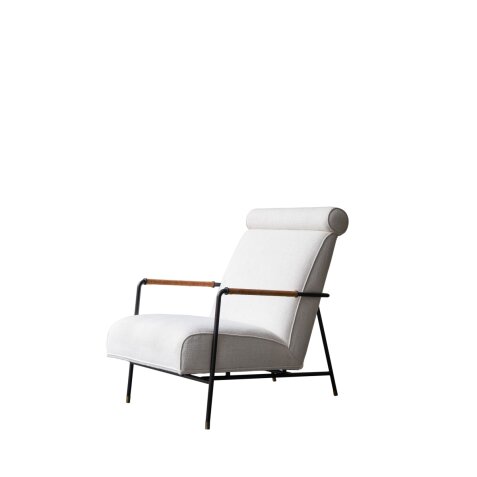 Fauteuil Taha en tissu blanc