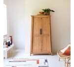 Armoire de rangement en pin massif recyclé Yuki