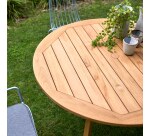 Table de jardin Mila en teck massif Ø 120 cm