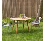 Table de jardin Mila en teck massif Ø 120 cm