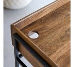 Bureau en bois de manguier massif et métal L 114 cm Hedda