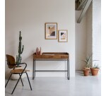 Bureau en bois de manguier massif et métal L 114 cm Hedda