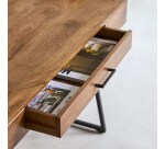 Bureau en bois de manguier massif et métal L 114 cm Hedda