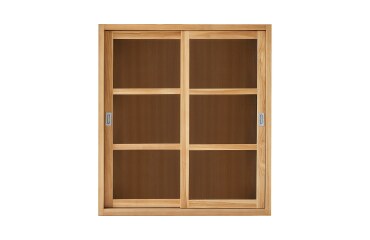 Vitrine en bois de teck Coffee Tek H 133 x L 120 x P 35 cm