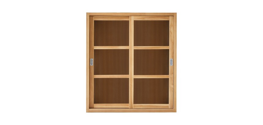 Vitrine en bois de teck Coffee Tek H 133 x L 120 x P 35 cm