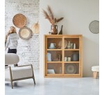 Vitrine en bois de teck Coffee Tek H 133 x L 120 x P 35 cm