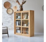 Vitrine en bois de teck Coffee Tek H 133 x L 120 x P 35 cm
