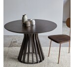 Table ronde Greco en bois de manguier massif et métal Ø 110 cm, 5 personnes