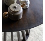 Table ronde Greco en bois de manguier massif et métal Ø 110 cm, 5 personnes