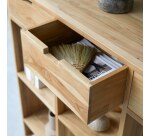 Bibliothèque basse en teck massif Miho