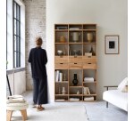 Bibliothèque haute en teck massif Miho