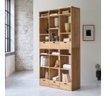 Bibliothèque haute en teck massif Miho