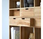 Bibliothèque haute en teck massif Miho