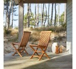 Ensemble de 2 chaises de jardin en acacia massif capri