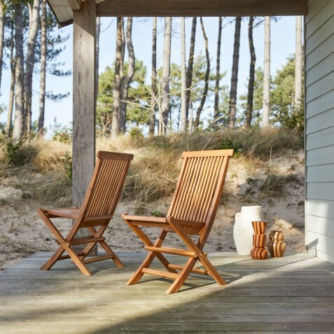 Ensemble de 2 chaises de jardin en acacia massif capri