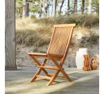 Ensemble de 2 chaises de jardin en acacia massif capri
