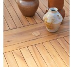 Table de jardin Capri en acacia massif, rectangulaire à rallonges 100 x 300 cm