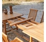 Table de jardin Capri en acacia massif, rectangulaire à rallonges 100 x 300 cm