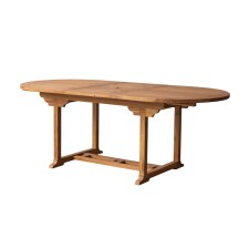 Table de jardin ovale Capri en acacia massif a rallonge 6 à 8 personnes