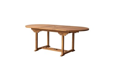 Table de jardin ovale Capri en acacia massif a rallonge 6 à 8 personnes