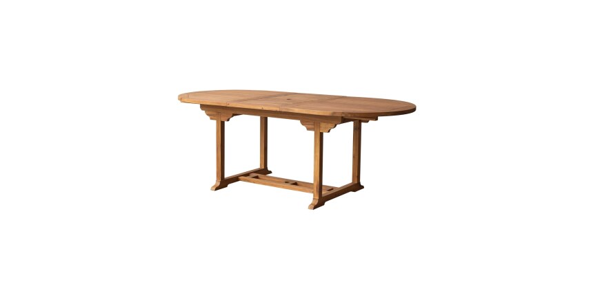 Table de jardin ovale Capri en acacia massif a rallonge 6 à 8 personnes