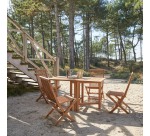 Table de jardin pliable Capri en acacia massif 2 à 4 personnes